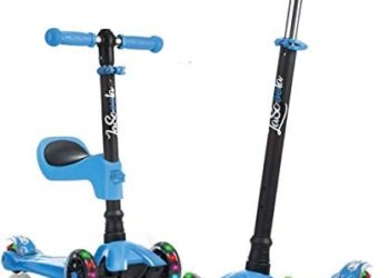 Lascoota Kick Scooter for Kids – Adjustable Height w/Extra-Wide Deck PU Flashing Wheels Great Kids Scooter & Toddler Scooter 3-12 Years Old