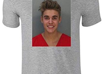 Jail is Not A Cool Place to Be Celebrity Mugshot Gray L Graphic Tee T-Shirt for Men