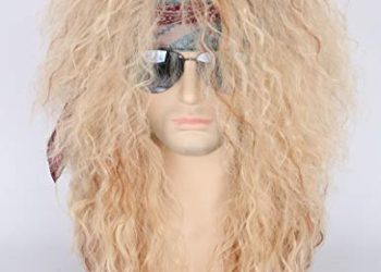 Toposplay Blonde 80s Wig for Men and Women Rockstar Wig Halloween Costume Wigs