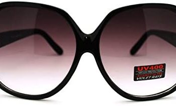 Womens Extra Oversized Round Designer Fashion Butterfly Sunglasses Black