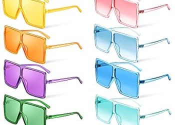 12 Pieces Oversized Square Sunglasses Flat Top Retro Oversize Sunglasses for Women