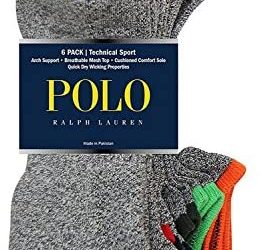 Polo Ralph Lauren 6-Pack Technical Sport Ped Socks