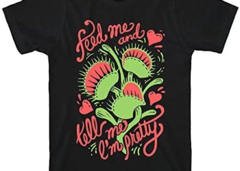 LookHUMAN Venus Fly Trap: Feed Me and Tell Me I’m Pretty Black Men’s Cotton Tee