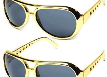 Rockstar Sunglasses Costume Shiny Chrome Party Sunglasses 60’s Rock Star Classic Aviator Sunglasses