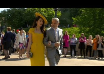Amal and George Clooney, Victoria and David Beckham arrive for royal wedding