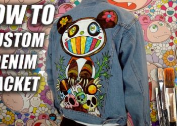 How To Custom Paint a Denim Jacket! Murakami x Kanye West Tutorial | DIY
