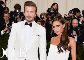 Victoria and David Beckham at the 2014 Met Gala – The Dresses of Charles James – Vogue