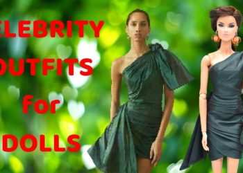 Reduced Copy for FASHION DOLLS: Amal Clooney Green Dress by Oscar de la Renta Design