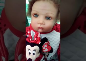 ASHTON-DRAKE'S "SWEET PRINCESS" (Dana) CHANGED INTO A THRIFTED MINNIE MOUSE OUTFIT WITH MINNIE LOVIE