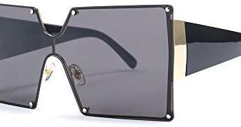 MINCL/Oversized Shield Sunglasses Woman 2019 Fashion Luxury Shades UV400 Vintage Flat Top Futuristic Sunglasses