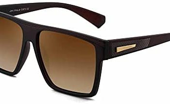 JIM HALO Retro Polarized Sunglasses Men Women Flat Top Square Driving Glasses