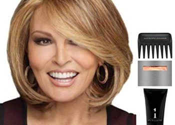Bundle – 5 items: Upstage LARGE CAP by Raquel Welch Wig, Christy’s Wigs Q & A Booklet, Wig Shampoo, Wig Cap & Wide Tooth Comb – Color: RL1388