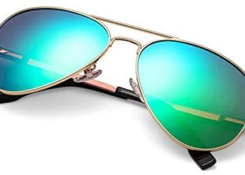Polarized Aviator Sunglasses for Men Women, Lightweight Metal Frame Sun Glasses UV400 Protection