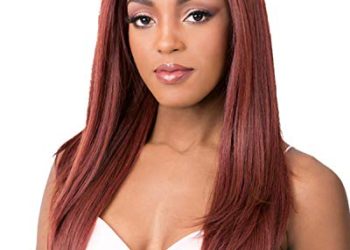 It’s a Wig Iron Friendly, Ear to Ear Perfect Natural Hair Line, Sleek Yaki Straight Swiss Lace Front Wigs – SWISS LACE PHYLLIS (RED SANGRIA)