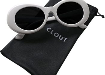 Clout Goggles HypeBeast Oval Sunglasses Mod Style Kurt Cobain (White)