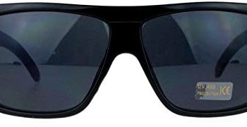 Dark Black Lens Black Sunglasses Flat Top Square Oversized Mob Style