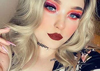 QD-Udreamy Short Ombre Bob Wig Blonde Dark Root 2 Tone Short Bob Wig Wavy Glueless Wigs Dark Roots Ombre BaQDlayage Mix Blonde Brown Hair Glueless Synthetic Wigs for Celebrity Women Daily Makeup