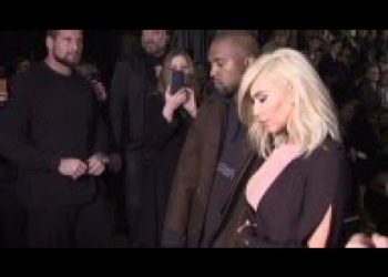 Kanye West and wife Kim Kardashian West attend Lanvin fashion show