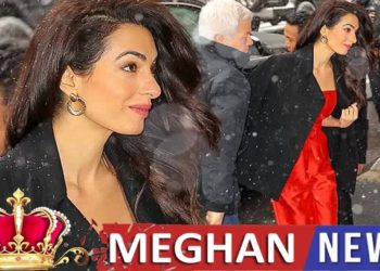 Meghan Fashion –  Amal Clooney stuns in bold red jumpsuit at Meghan Markle's baby shower