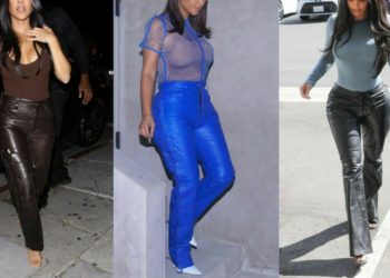 latest Kim Kardashian style latex leather pants and leggings for women and girls
