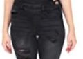 Celebrity Pink Jeans Women Black Denim Distressed Skinny Overalls with High Rise and Bib Patch Pocket CJ80198TK