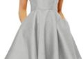 Yilis Women’s Spaghetti Strap Short Satin Homecoming Dress A-line Formal Party Gown with Pockets