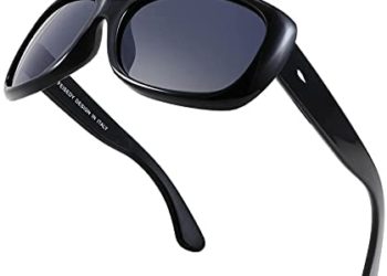 FEISEDY Vintage Square Polarized Sunglasses for Women Men Havana Thick Wrap Frame B2703