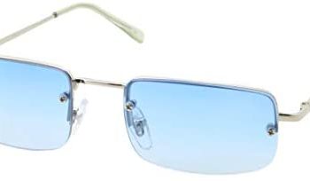 Small Slim 90’s Popular Nineties Rectangular Sunglasses Clear Rimless Eyewear