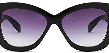 Fashion Square Large Frame Sunglasses Men and Women Eyewear UV400 Black Driving (T5 – Black, 58)