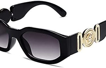 VANLINKER Trendy Irregular Rectangle Sunglasses UV Protection hexagon Horned Rim Thick Fashion Shades VL9602