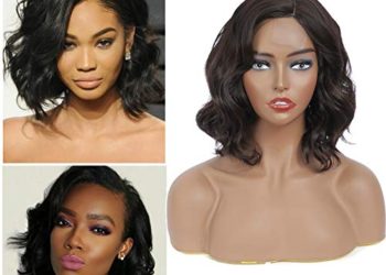 Synthetic Wavy BoB Wigs for Black Women Side Part Short Curly Wavy Bob Wigs Shoulder Length Wig 10″ Bob Wavy Wigs for Daily Party Use Heat Resistant Fiber Wigs
