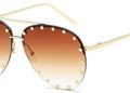 BVAGSS Women Rimless Oversized Studded Sunglasses Gradient Lens Rivet Fashion WS027