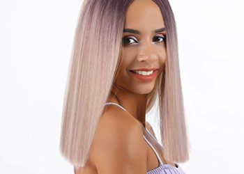 Vvgymmo Short Wigs for Women, Ombre Blonde Hair Wig with Cute Bangs, Soft Natural Looking Synthetic Full Wigs for Daily Party with a Wig Net P084