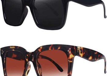 TAOTAOQI Vintage Women Oversized Sunglasses Designer Luxury Square Sun Glasses UV400 Protection Flat Lens