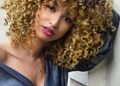 AISI HAIR Synthetic African American Wig Kinky Curly Hair Wigs with Bangs Brown Blonde Mixed Wig Short Curly Wigs for Women Heat Resistant Fiber Afro Curly Wig