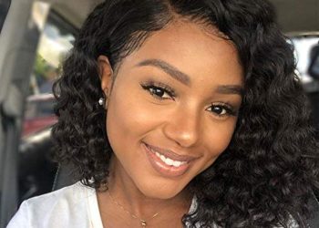 WMshion Hair Lace Front Wigs Human Hair Short Bob Wigs Pre Plucked With Baby Hair Curly Brazilian Virgin Human Hair Wigs For Black Women (12 inch)