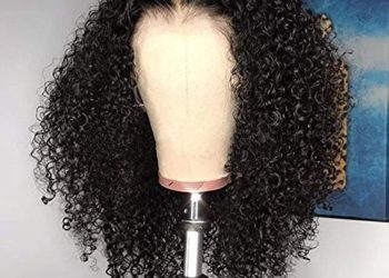 Full Lace Human Hair Wig Glueless Lace Frontal Hair Kinky Curly Style Pre Plucked Hair Line with Baby Hair for Black Women by YOKADAHAIR (12inch, 360 wig)