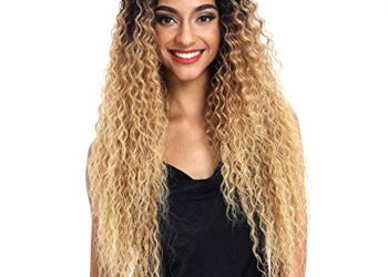 Joedir Lace Front Wigs Ombre Blonde 28” Long Small Curly Wavy Synthetic Wigs For Black Women 130% Density Wigs (ombre blond)
