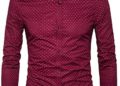MUSE FATH Men’s Printed Cotton Casual Long Sleeve Regular Fit Dress Shirt