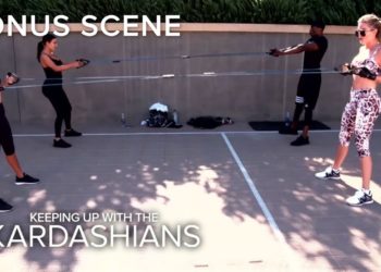 KUWTK | Kim Kardashian Not Happy During Work Out With Sisters | E!