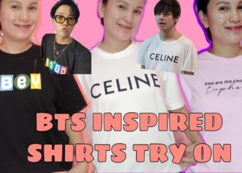 120 PESOS BTS INSPIRED SHIRTS FROM SHOPEE+TRY ON HAUL|celineaguilar