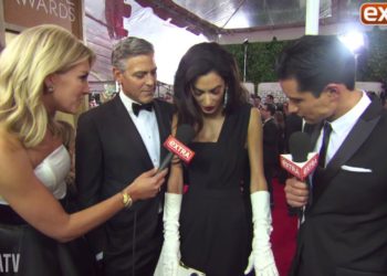 Amal and George Clooney Show Support for Paris, Wear 'Je Suis Charlie' Pins at Golden Globes