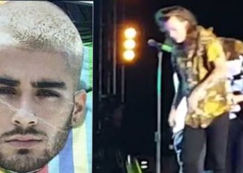 Harry Styles Kicks Zayn Malik Cardboard Cutout Off Stage!