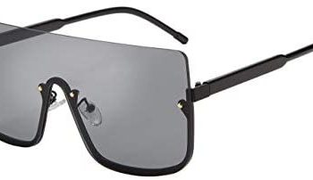 FEISEDY Retro One Piece Rimless Oversized Sunglasses for Women Vintage Inspired Sunglasses B2490