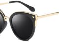 Bevi Women’s Cat Eye Lightweight Modern Polarized Polycarbonate Metal UV400 Protection Sunglasses