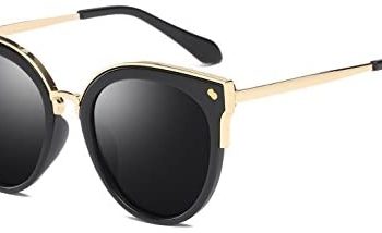 Bevi Women’s Cat Eye Lightweight Modern Polarized Polycarbonate Metal UV400 Protection Sunglasses