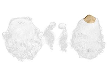 Fake Beards, Wig Beard Set White Synthetic Curly Hair Costume With Elastic Band It Is Not Easy To Slip Facial Premium Fabric False Beard Fake Eyebrows