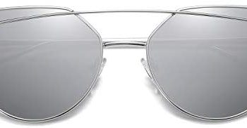 SOJOS Cat Eye Sunglasses for Women Fashion Designer Style Mirrored Lenses SJ1001