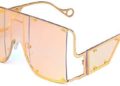 GUVIVI Oversized Fashion Square Sunglasses Women New Mirror Men Shades Glasses Luxury Metal Rivet Trend Unique Female Eyewear