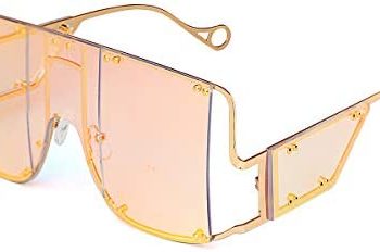 GUVIVI Oversized Fashion Square Sunglasses Women New Mirror Men Shades Glasses Luxury Metal Rivet Trend Unique Female Eyewear